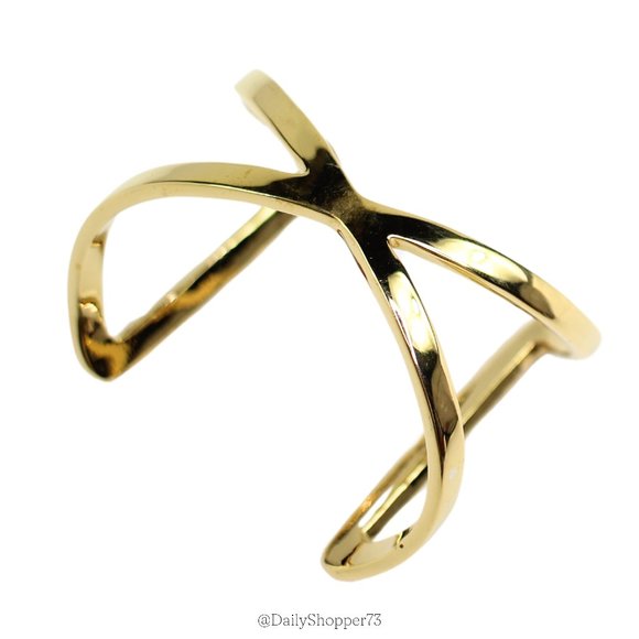 Ann Taylor Jewelry - Ann Taylor Women's Gold Toned Criss-Cross Cuff Bangle Bracelet